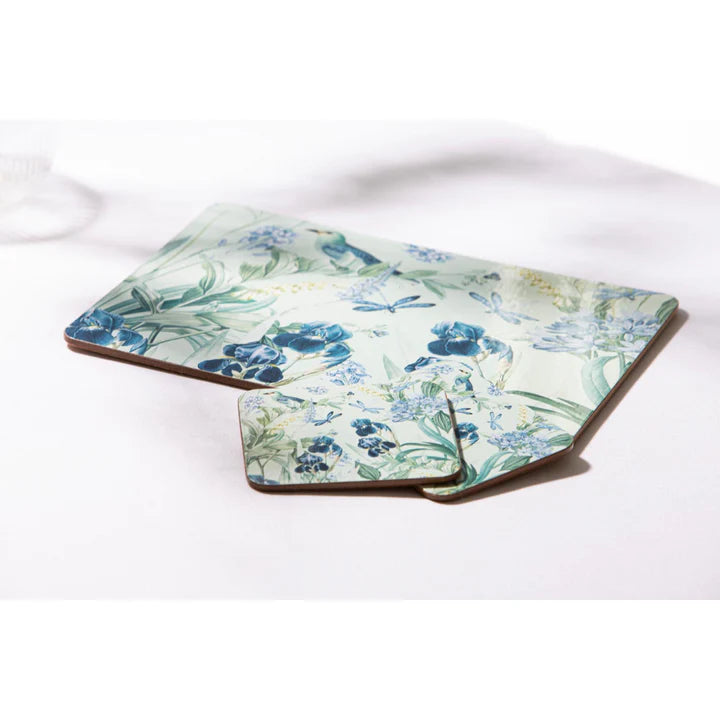 Ashdene Iris Garden Mint Coasters Set of 6