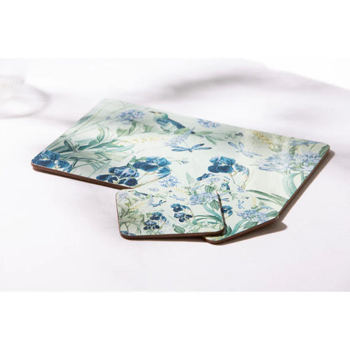 Ashdene Iris Garden Mint Coasters Set of 6