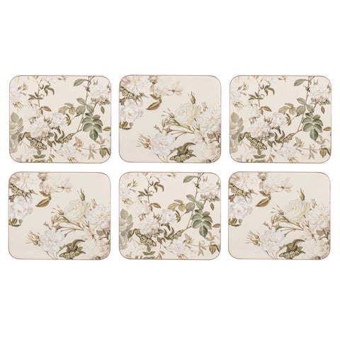 Ashdene Elegant Rose Cream Coaster Set of 6