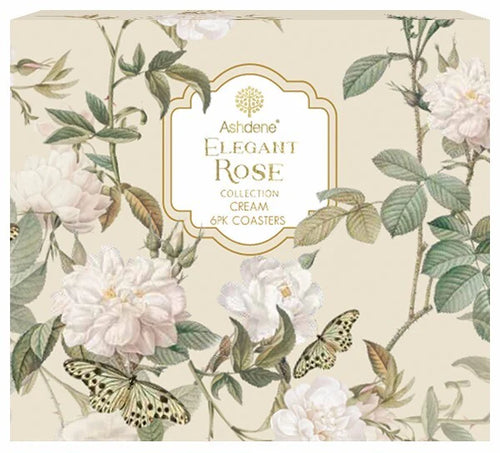Ashdene Elegant Rose Cream Coaster Set of 6