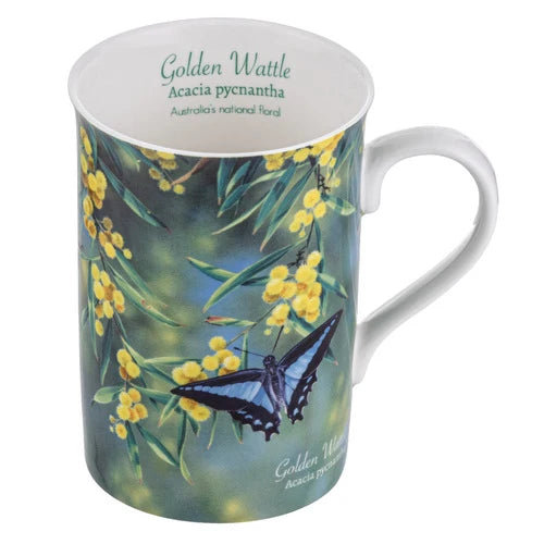 Ashdene Botanical Emblems Wattle Mug