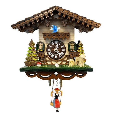 Miniature Swinging Girl Timekeeper with Sheep