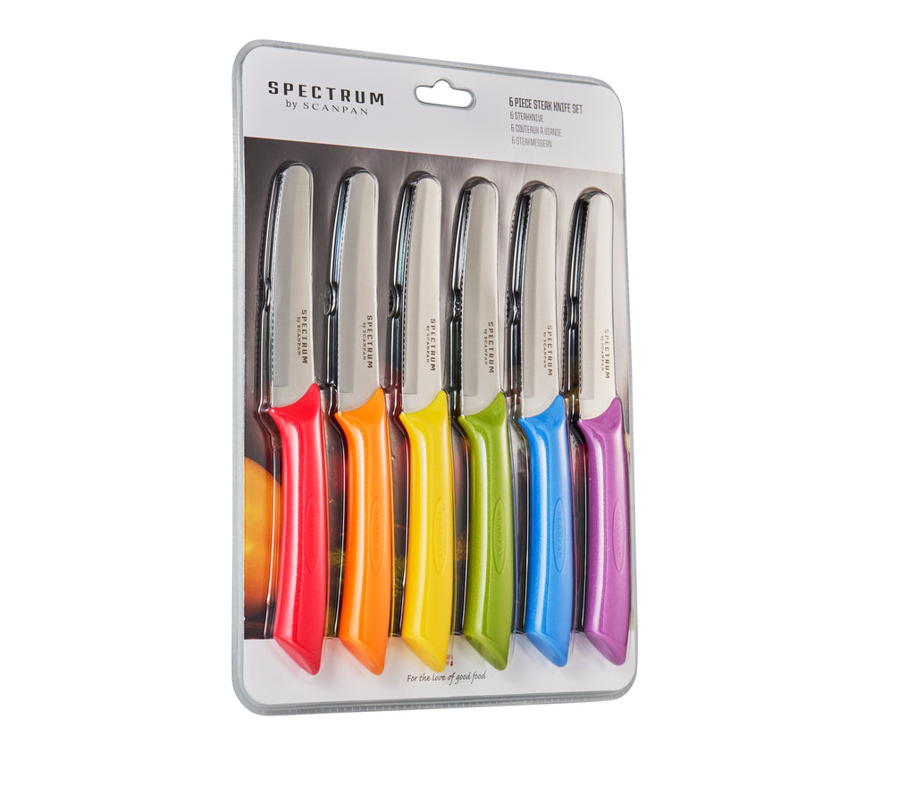 Spectrum Steak Knife 6 Piece Set 10cm Multi Coloured