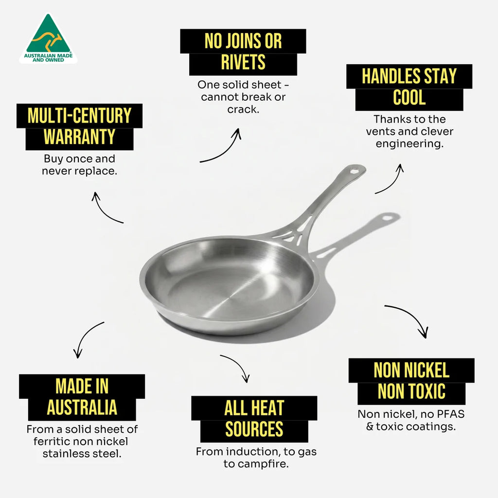 Solidteknics 26cm Stainless Steel Frypan