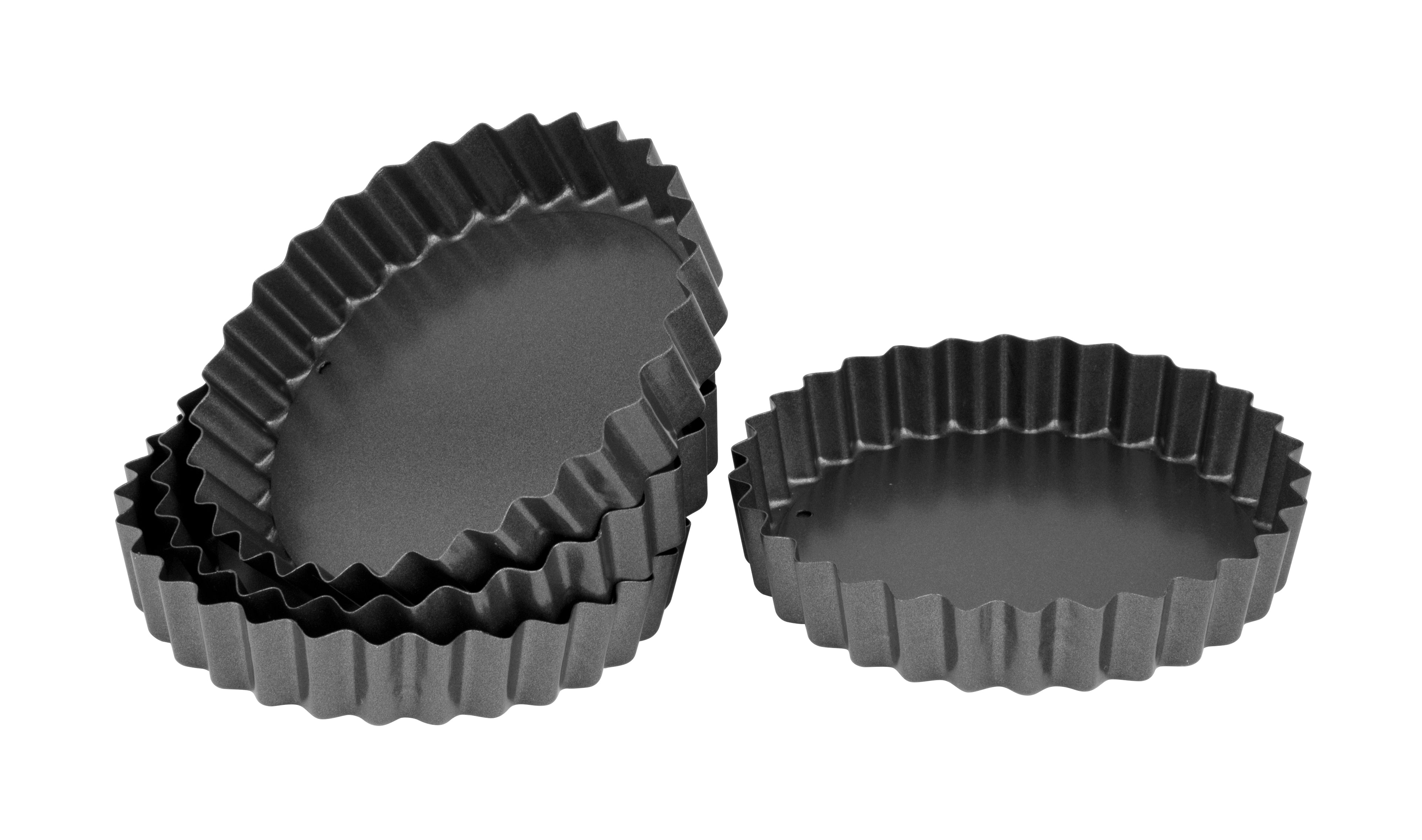 Bakemaster Mini Non Stick Set of 4 Loose Base Quiche 12 x2cm