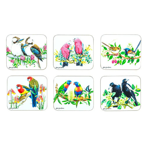 Ashdene Australian Birds Assorted Coaster Set of 6