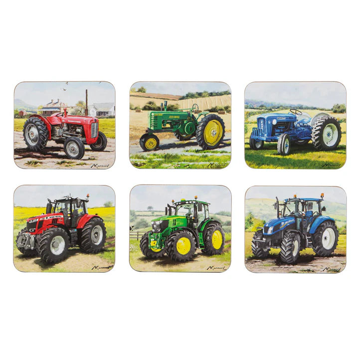 Ashdene Tractors Then/Now Coasters Set of 6