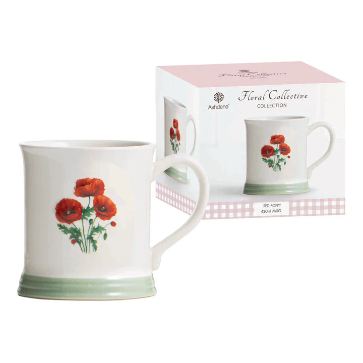 Ashdene Floral Collective Red Poppy Mug
