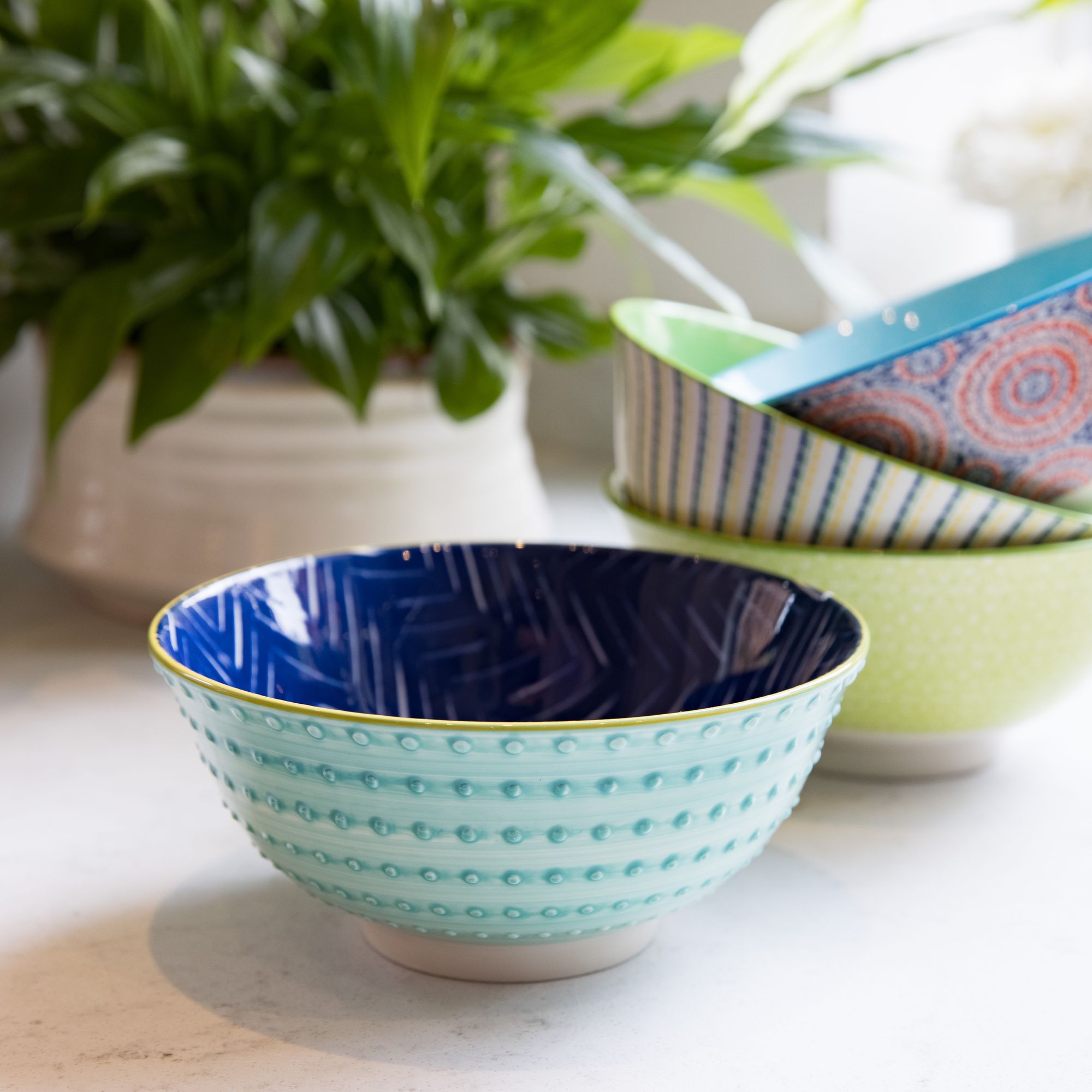 Mikasa Does it All Bowl 15.7cm - Leafy Indigo