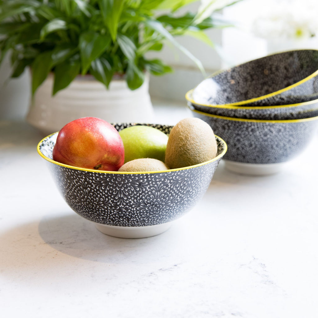 Mikasa Does it All Bowl 15.7cm - Black Floral