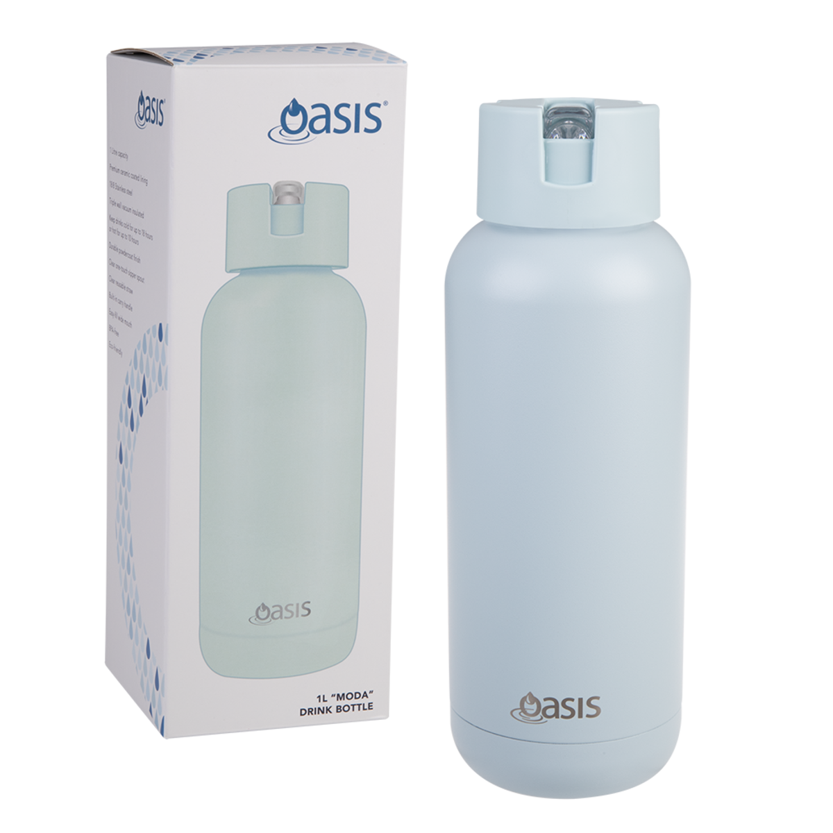 Oasis Ceramic Lined Stainless Steel Triple Wall Insulated Bottle 1L Moda
