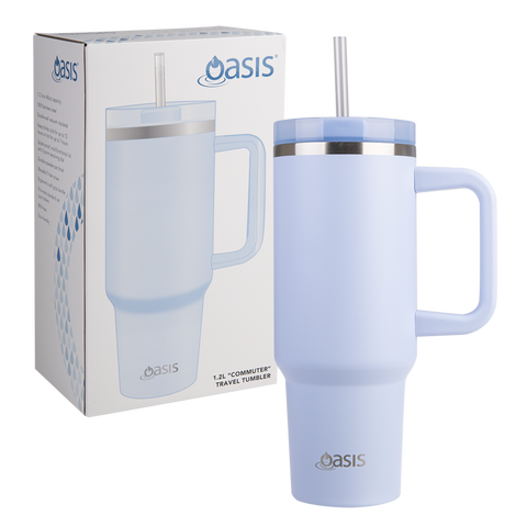 Oasis Stainless Steel Double Wall Insulated Commuter Travel Tumbler 1.2L  Periwinkle
