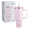 Oasis Stainless Steel Double Wall Insulated Commuter Travel Tumbler 1.2L Pink Lemonade