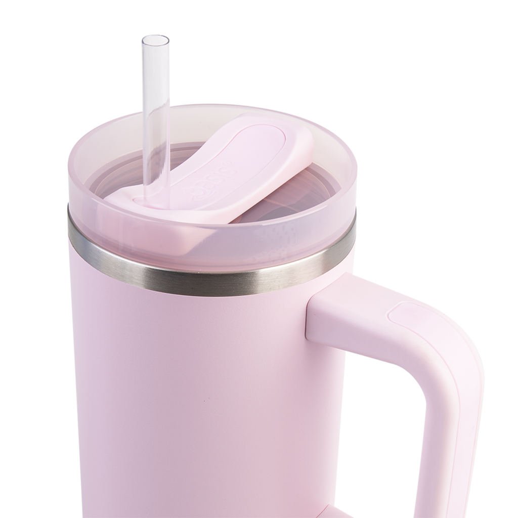 Oasis Stainless Steel Double Wall Insulated Commuter Travel Tumbler 1.2L Pink Lemonade