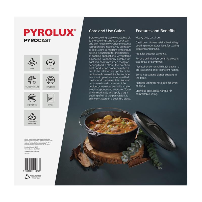 Pyrolux Pyrocast Camp Oven 30cm/7.3L