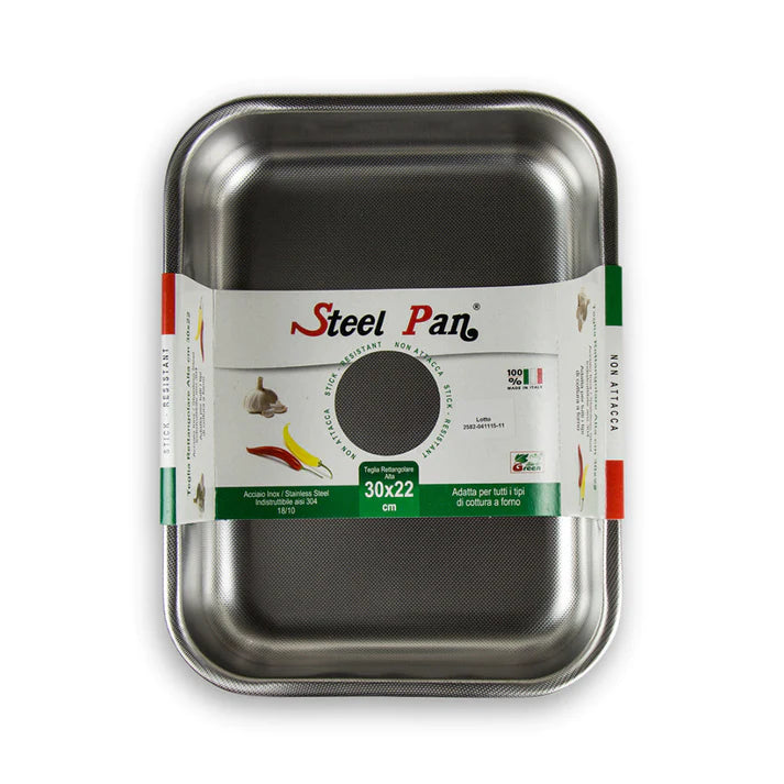 Steelpan Stainless Steel Deep Roasting Pan 30 x 22cm