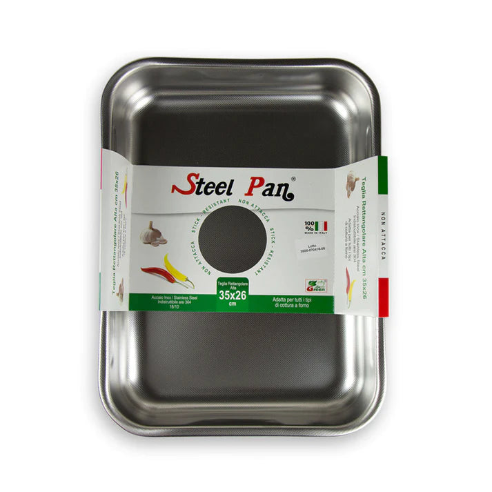 Steelpan Stainless Steel Deep Roasting Pan 35 x 26cm
