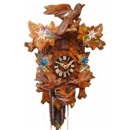 1 Day Cuckoo Moving Birds With Flowers Clock