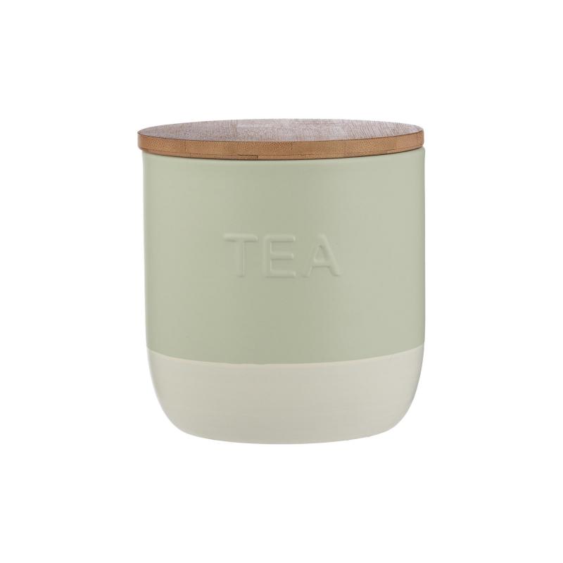 Typhoon Oben Tea Storage Green Includes Metal Tea Tongs Magnetised Under The Lid | 1.25L