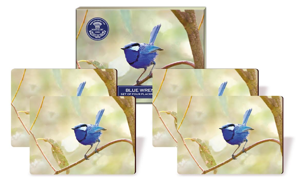Heritage Blue Wren Placemats set of 4