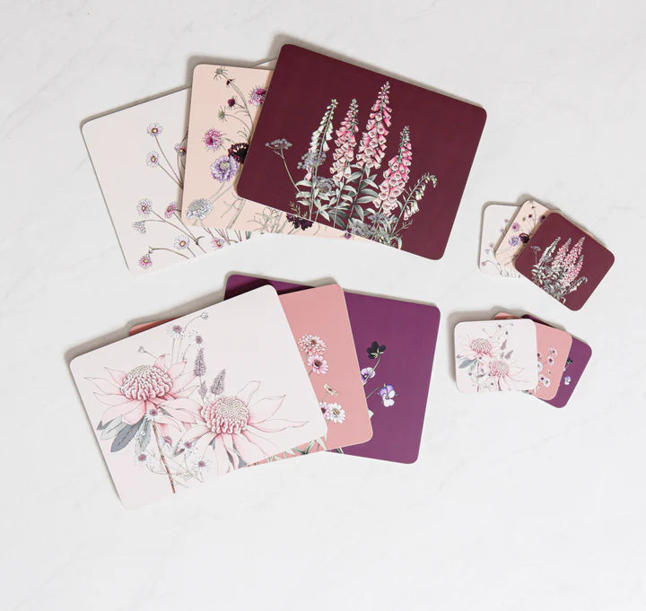 Ashdene Secret Garden Pink Coasters Set of 6