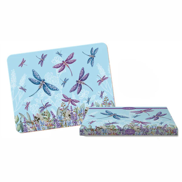 Lisa Pollock Lavender Dragonflies Placemats Set of 6