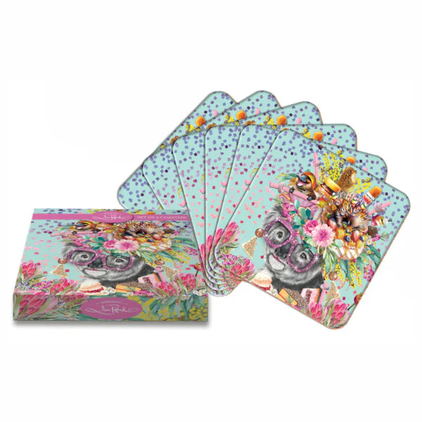 Lisa Pollock Oz Foodie Koala Coasters Set of 6