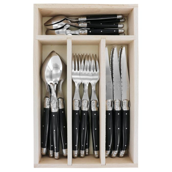 Andre Verdier Debutant Cutlery Set 24pc Black