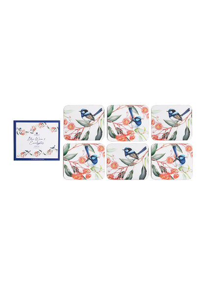 Ashdene Blue Wren & Eucalyptus Coaster Set of 6