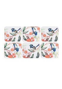 Ashdene Blue Wren & Eucalyptus Coaster Set of 6