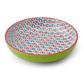 Mikasa Green and Blue Geometric Stoneware Bowl, 900ml, 21 x 5cm