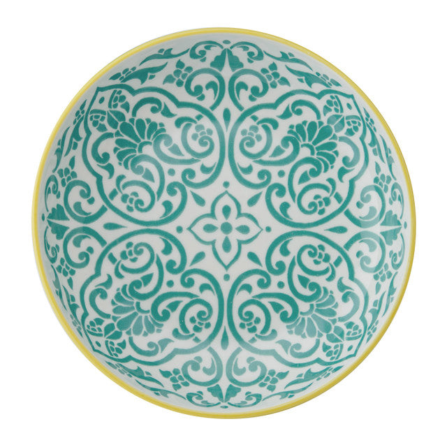 Mikasa Yellow and Blue Geometric Stoneware Bowl, 900ml, 21 x 5cm