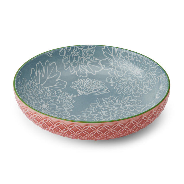 Mikasa Grey Floral Stoneware Bowl, 900ml, 21 x 5cm