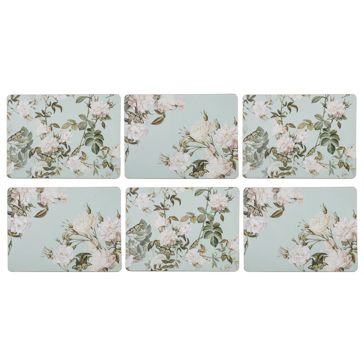 Ashdene Elegant Rose Mint Placemays Set of 6