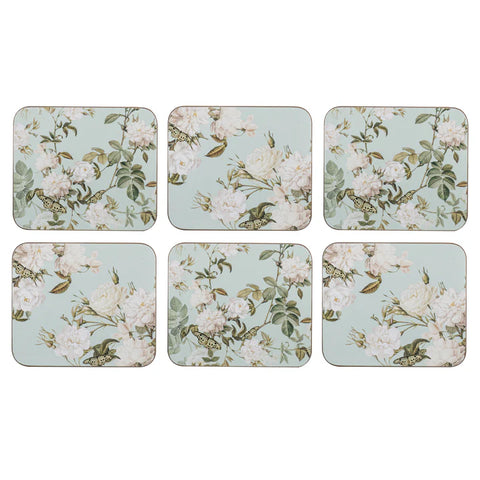 Ashdene Elegant Rose Mint Coaters Set of 6