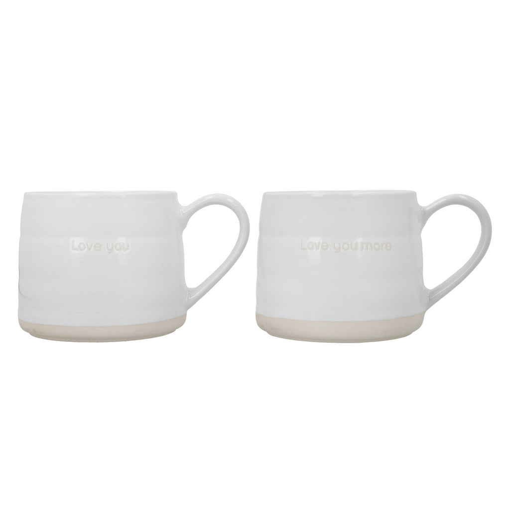 Mikasa Farmhouse 'Love You' Stoneware Mugs Set of 2 380 ml