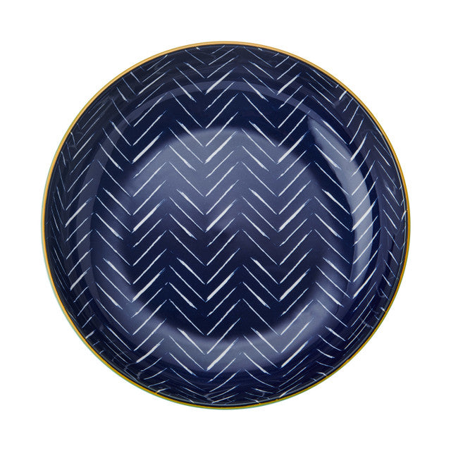 Mikasa Indigo Chevron Stoneware Bowl, 21 x 5cm