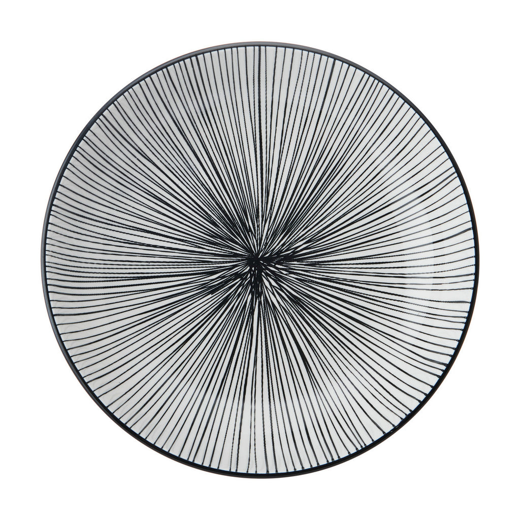 Mikasa Black Stripe Stoneware Bowl, 900ml, 21 x 5cm