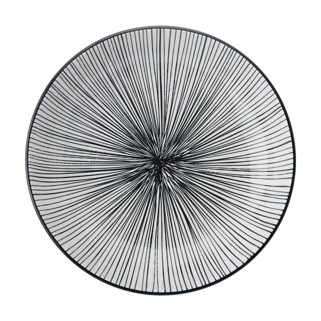 Mikasa Black Stripe Stoneware Bowl, 900ml, 21 x 5cm