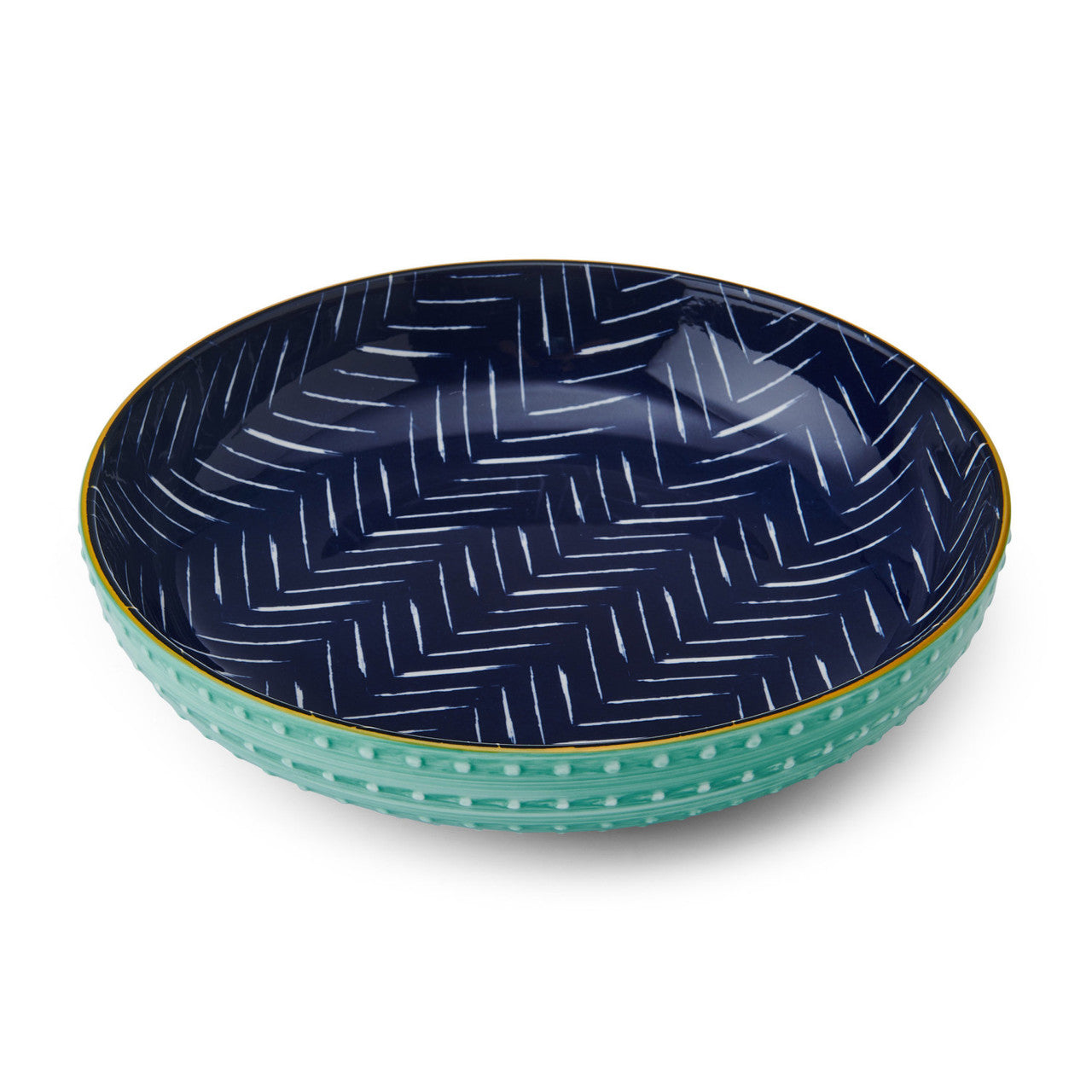 Mikasa Indigo Chevron Stoneware Bowl, 21 x 5cm