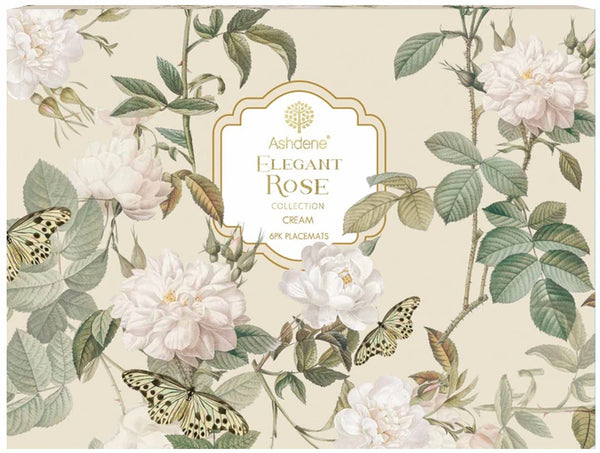 Ashdene Elegant Rose Cream Placemats Set of 6