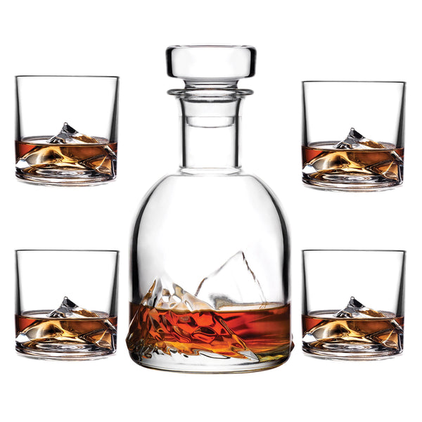 Liiton Everest Whiskey Set Clear Decant Everest Glass (set of 5)