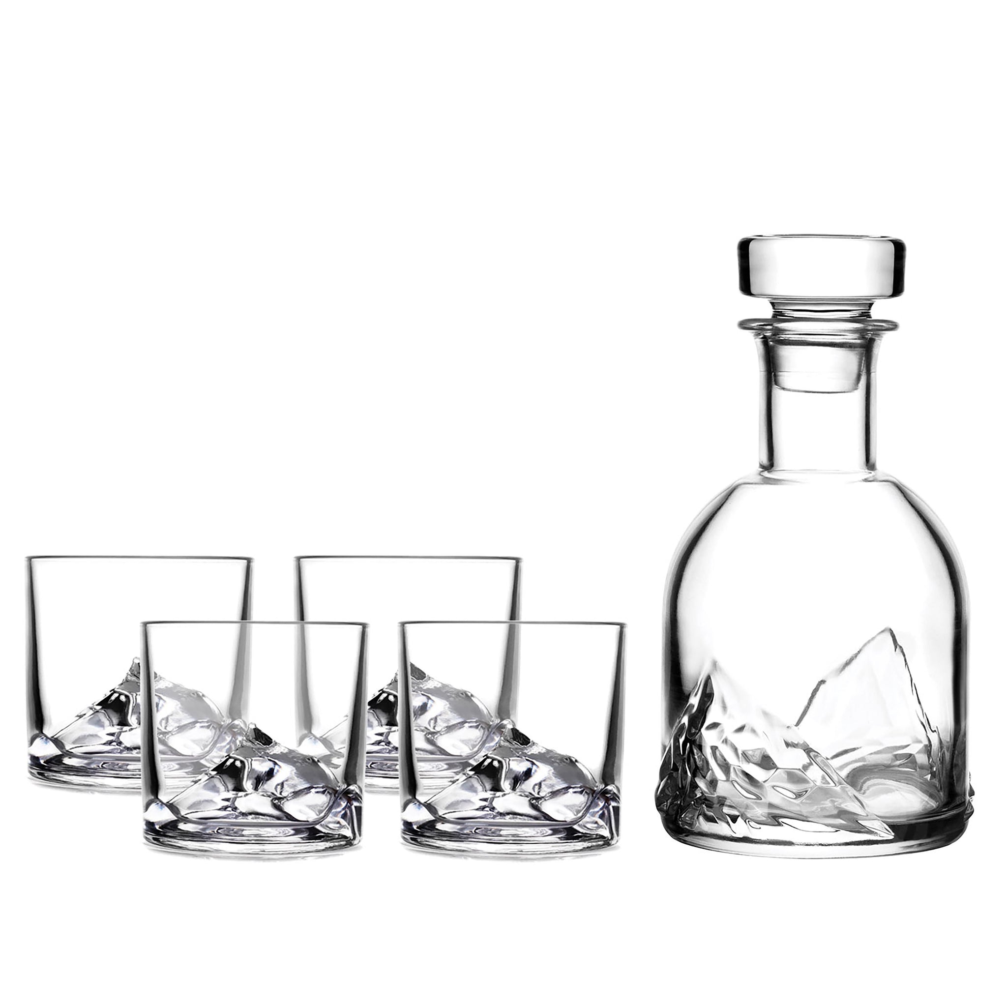 Liiton Everest Whiskey Set Clear Decant Everest Glass (set of 5)