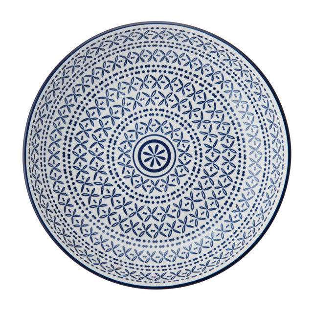 Mikasa Blue Mediterranean Stoneware Bowl, 900ml, 21 x 5cm