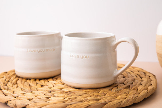 Mikasa Farmhouse 'Love You' Stoneware Mugs Set of 2 380 ml