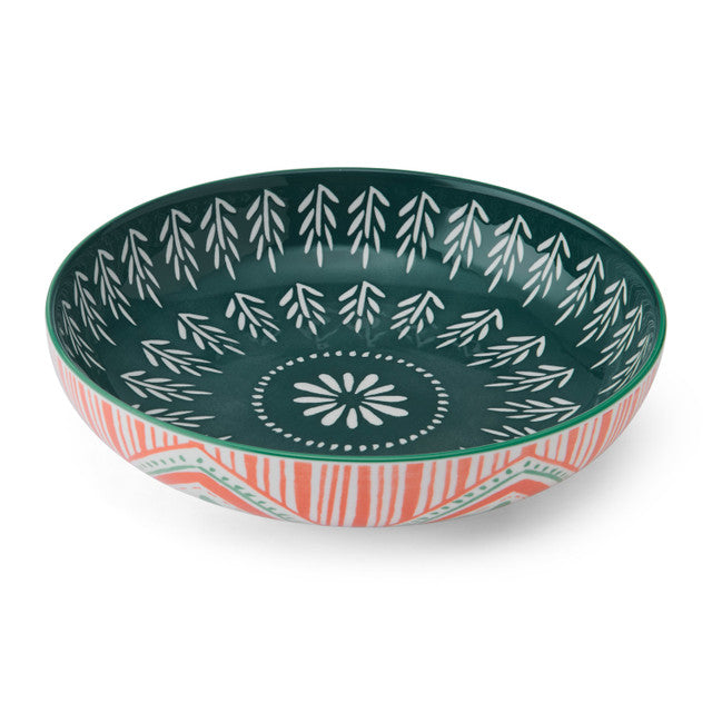 Mikasa Folk Pattern Stoneware Bowl, 900ml, 21 x 5cm