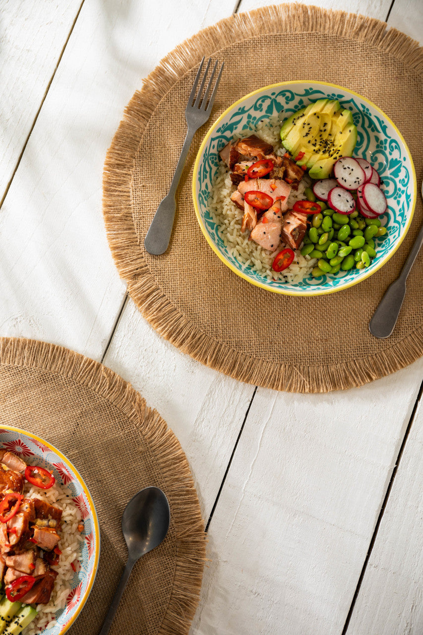 Mikasa Yellow and Blue Geometric Stoneware Bowl, 900ml, 21 x 5cm