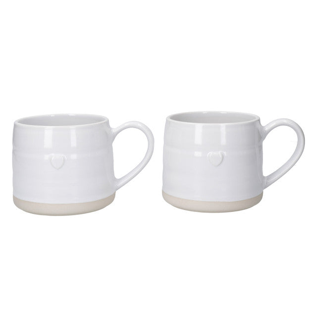 Mikasa Farmhouse Heart Stoneware Mugs, Set of 2 380ml
