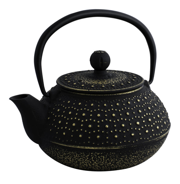 Avanti Imperial Cast Iron Teapot, Black/Gold 800ml