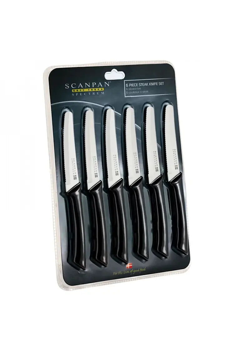 Scanpan 6 Piece Steak Knife Set - Black